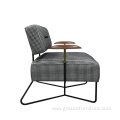 modern furniture fabric stainless steel backrest armchair